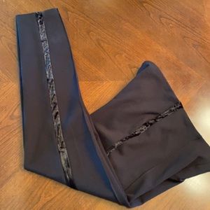 Blue Rain Black Leggings With Velvety Accent